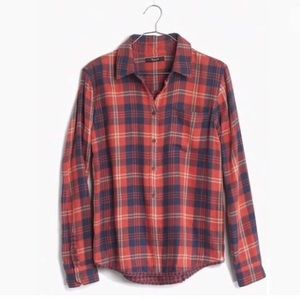 Madewell Ex-Boyfriend Shirt in Ember Plaid Small
